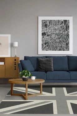 Best Sale 👍 Ruggable UK Flag Grey Rug 🔥 -Outdoor Rugs Store uk flag grey C RC 0748 57 V2