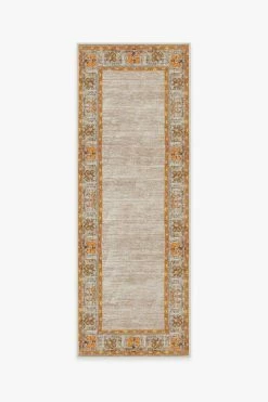 Cheapest 👍 Ruggable Vintage Daisy Bordered Tangerine Rug 🎉 -Outdoor Rugs Store vintage daisy bordered tangerine A RC RE130 27