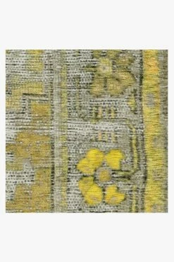 Budget ❤️ Ruggable Vintage Daisy Bordered Yellow Rug 🔔 -Outdoor Rugs Store vintage daisy bordered yellow D RC RE129 57 V2