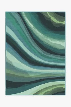 Budget ✨ Ruggable Watercolor Waves Citrus Green Rug 🤩