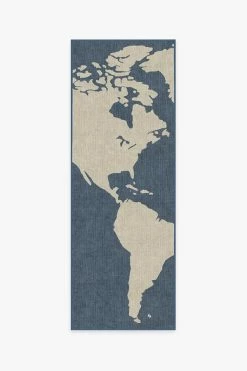 Deals 🌟 Ruggable World Map Blue Rug 🎉 -Outdoor Rugs Store world map blue A RC 0752 27 V2