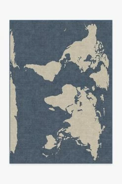 Deals 🌟 Ruggable World Map Blue Rug 🎉